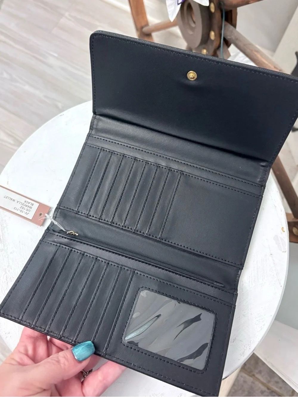Joan Vass Black Wallet & Gift Box NWT